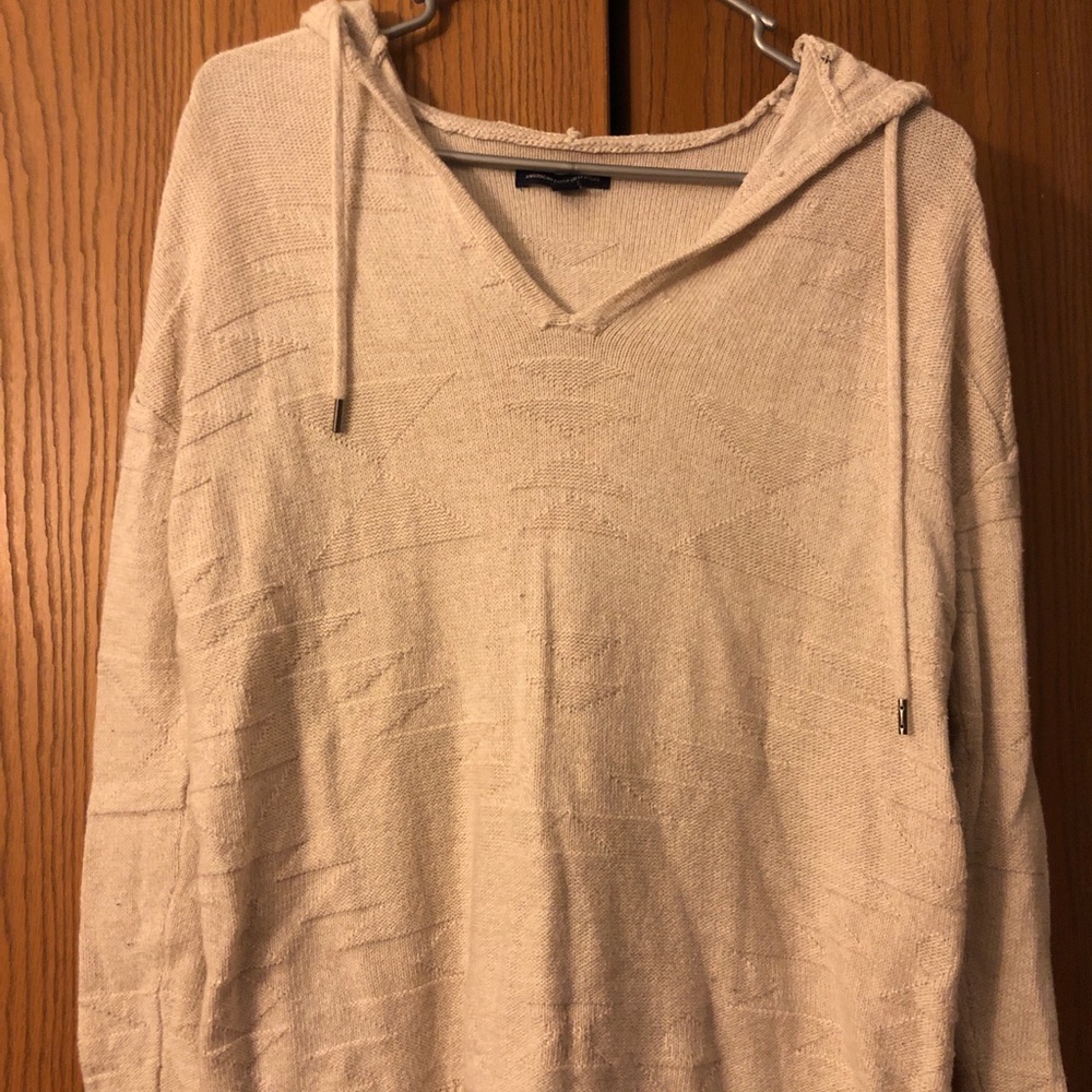 Tan hooded American Eagle sweater - Extra Small